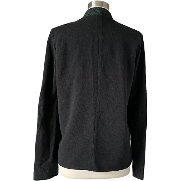 Tibi Wool Open Front Sweater Blazer Jacket Green Black - Picture 4 of 7